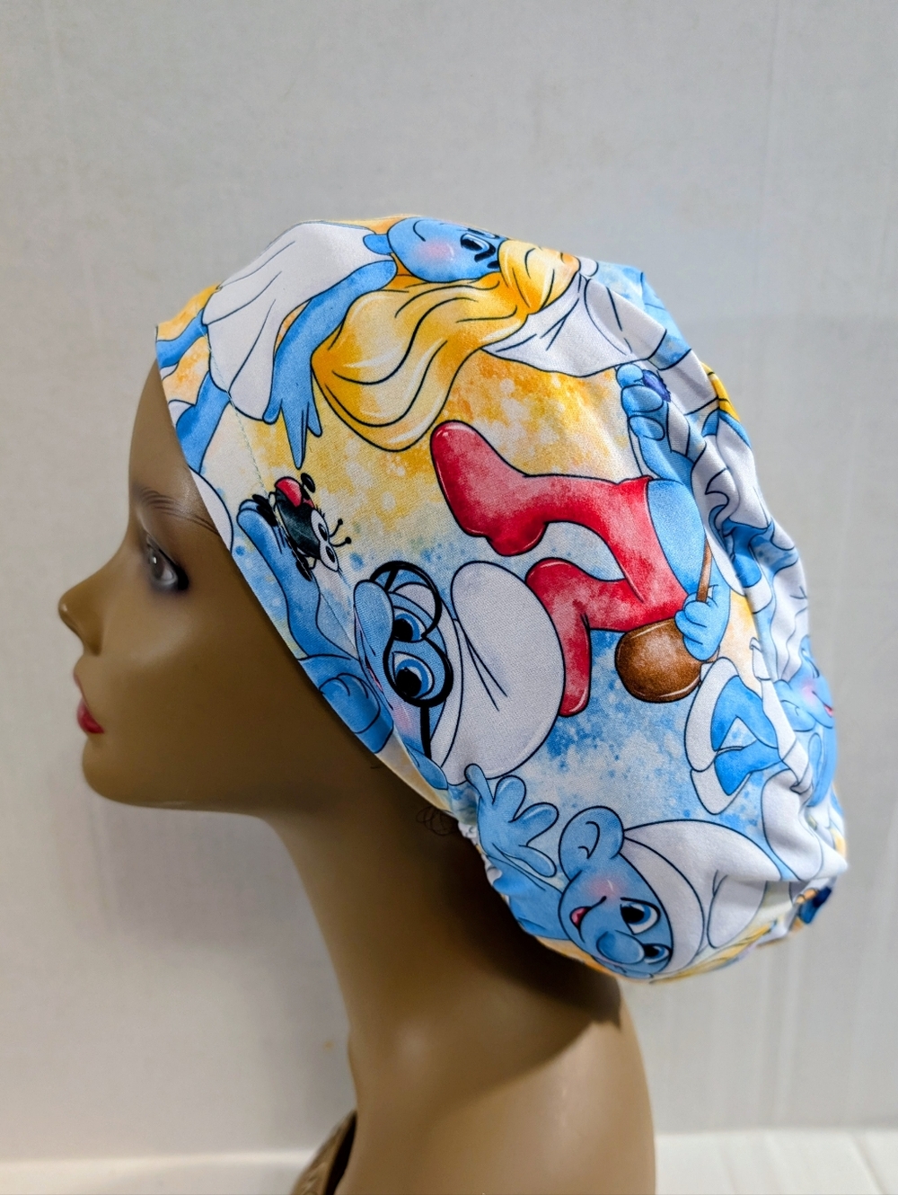 Smurfs, Euro Style Scrub Cap, Scrub Cap, Chemo Hat